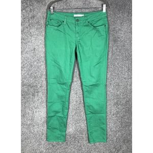 Prana Kara Skinny Jeans Womens Size 8 Green Organic Cotton Blend Stretch Pockets